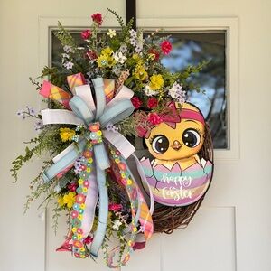 Happy Easter Chick Wreath